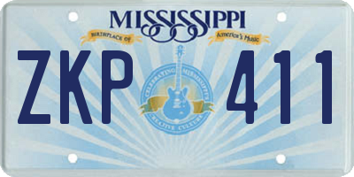 MS license plate ZKP411