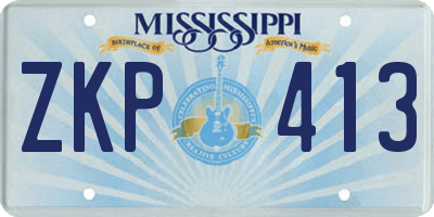 MS license plate ZKP413
