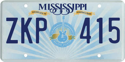 MS license plate ZKP415
