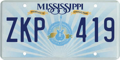 MS license plate ZKP419