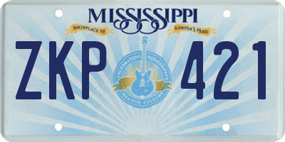 MS license plate ZKP421