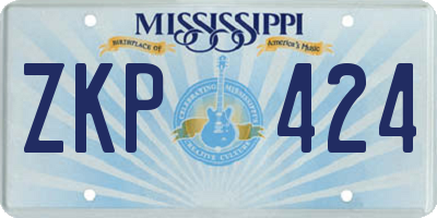 MS license plate ZKP424