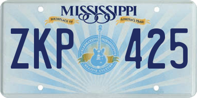 MS license plate ZKP425