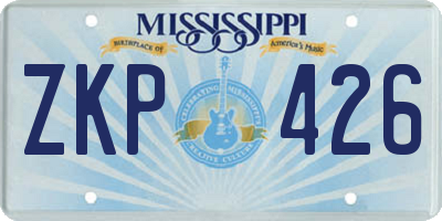 MS license plate ZKP426