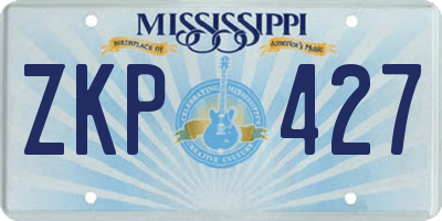 MS license plate ZKP427