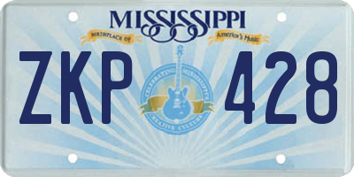 MS license plate ZKP428