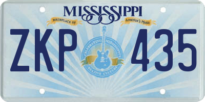 MS license plate ZKP435