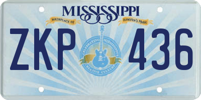 MS license plate ZKP436