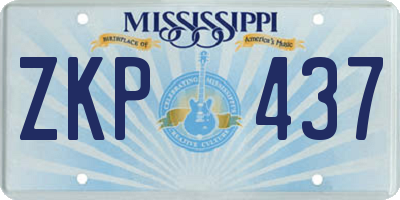 MS license plate ZKP437