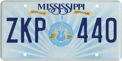MS license plate ZKP440