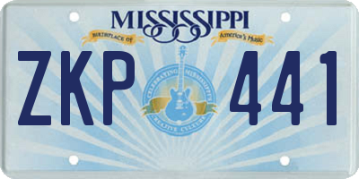 MS license plate ZKP441