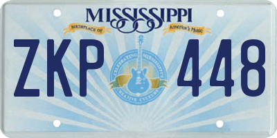 MS license plate ZKP448