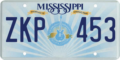 MS license plate ZKP453