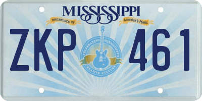 MS license plate ZKP461