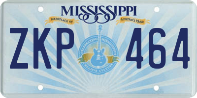 MS license plate ZKP464