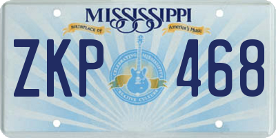 MS license plate ZKP468