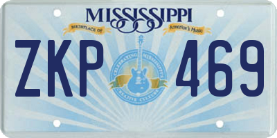 MS license plate ZKP469