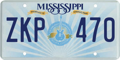 MS license plate ZKP470