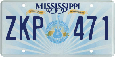 MS license plate ZKP471