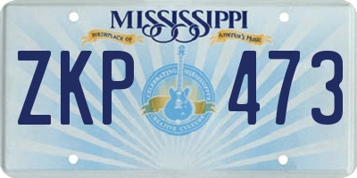 MS license plate ZKP473