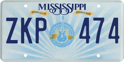 MS license plate ZKP474