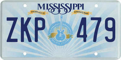 MS license plate ZKP479