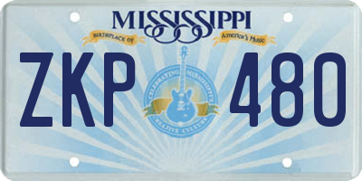 MS license plate ZKP480