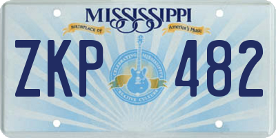 MS license plate ZKP482