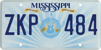 MS license plate ZKP484
