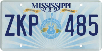 MS license plate ZKP485