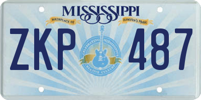MS license plate ZKP487