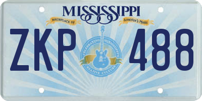 MS license plate ZKP488