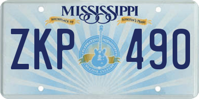 MS license plate ZKP490