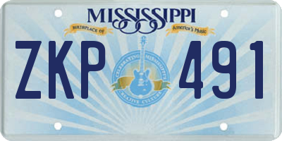 MS license plate ZKP491
