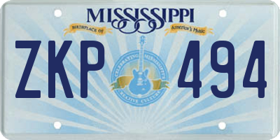 MS license plate ZKP494