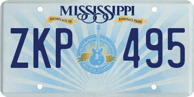 MS license plate ZKP495