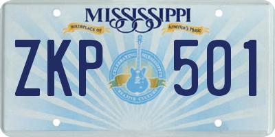 MS license plate ZKP501