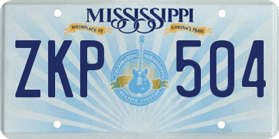 MS license plate ZKP504
