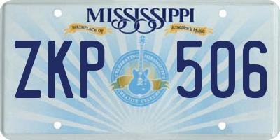 MS license plate ZKP506