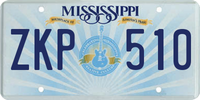 MS license plate ZKP510