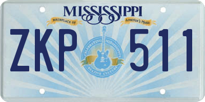 MS license plate ZKP511