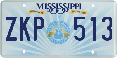 MS license plate ZKP513
