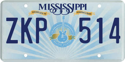 MS license plate ZKP514