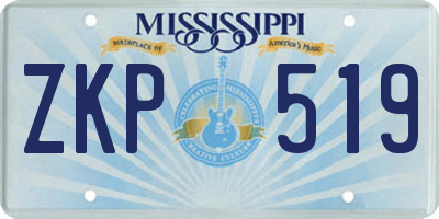 MS license plate ZKP519
