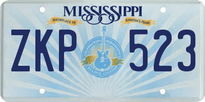 MS license plate ZKP523