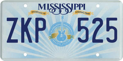 MS license plate ZKP525