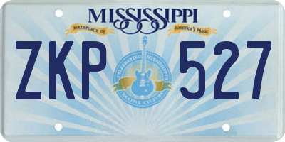 MS license plate ZKP527
