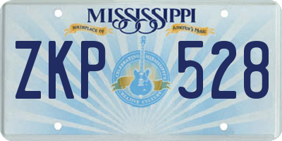 MS license plate ZKP528