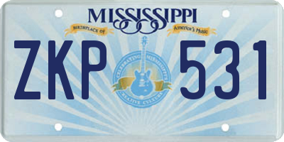 MS license plate ZKP531