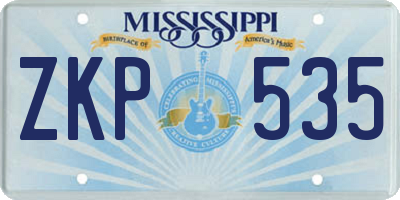 MS license plate ZKP535